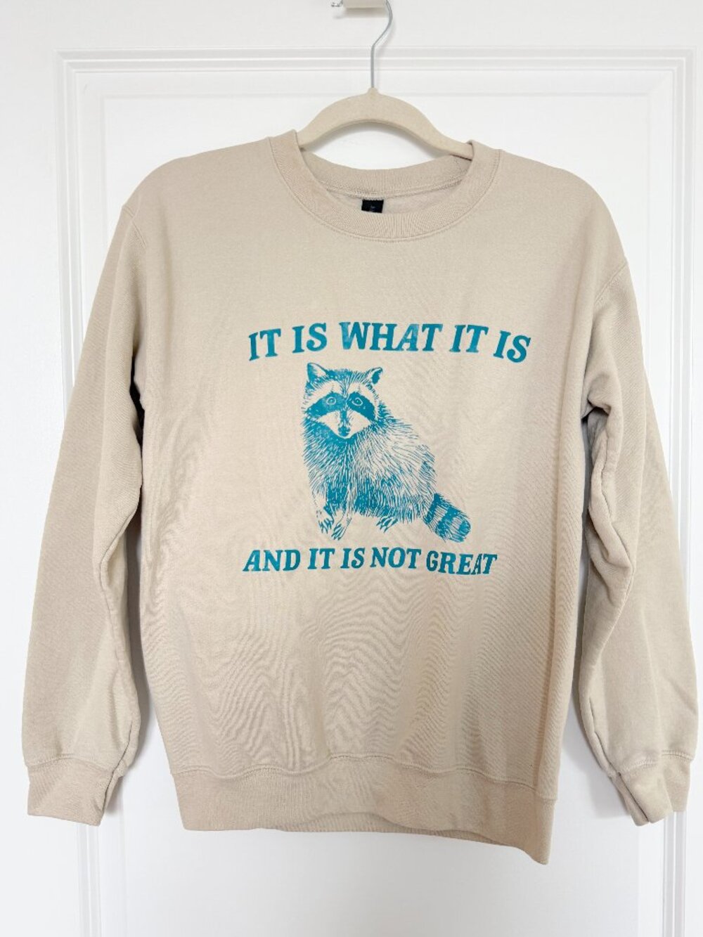 Vintage Funny Crewneck Sweater Pullover in Beige - Women's Size Small